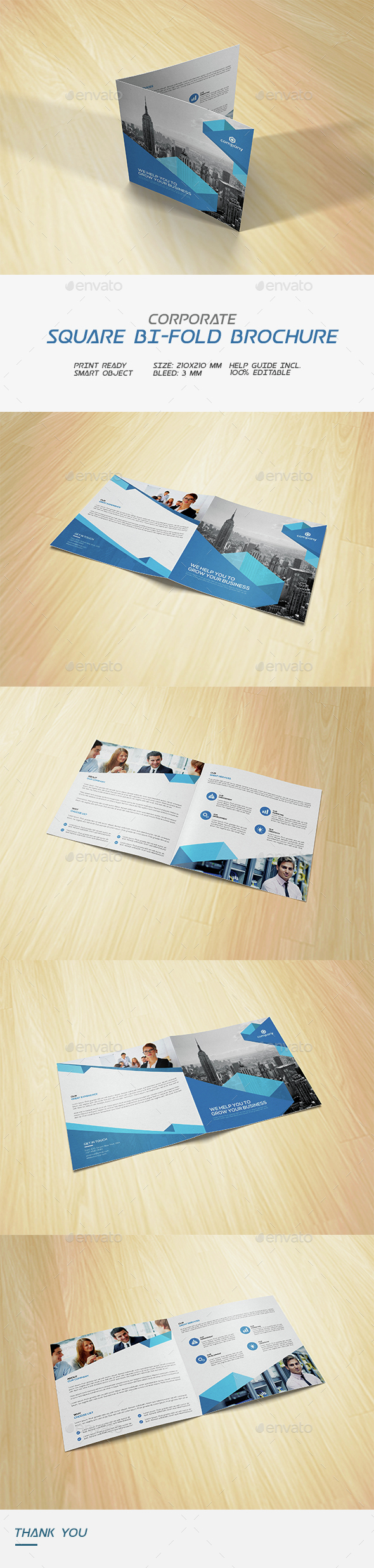 Square Corporate Bi-fold Brochure - Corporate Brochures