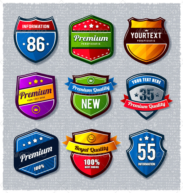 Vector set of retro badges - Vectors