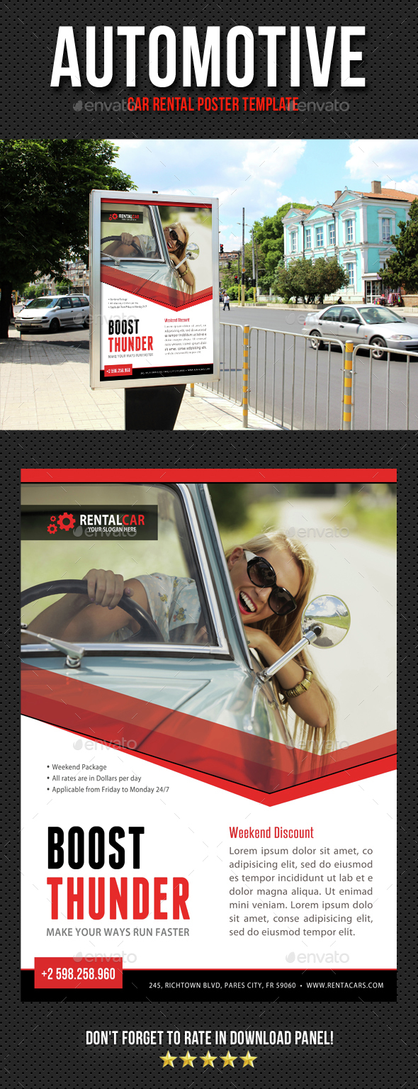 Automotive Car Rental Poster Template V03