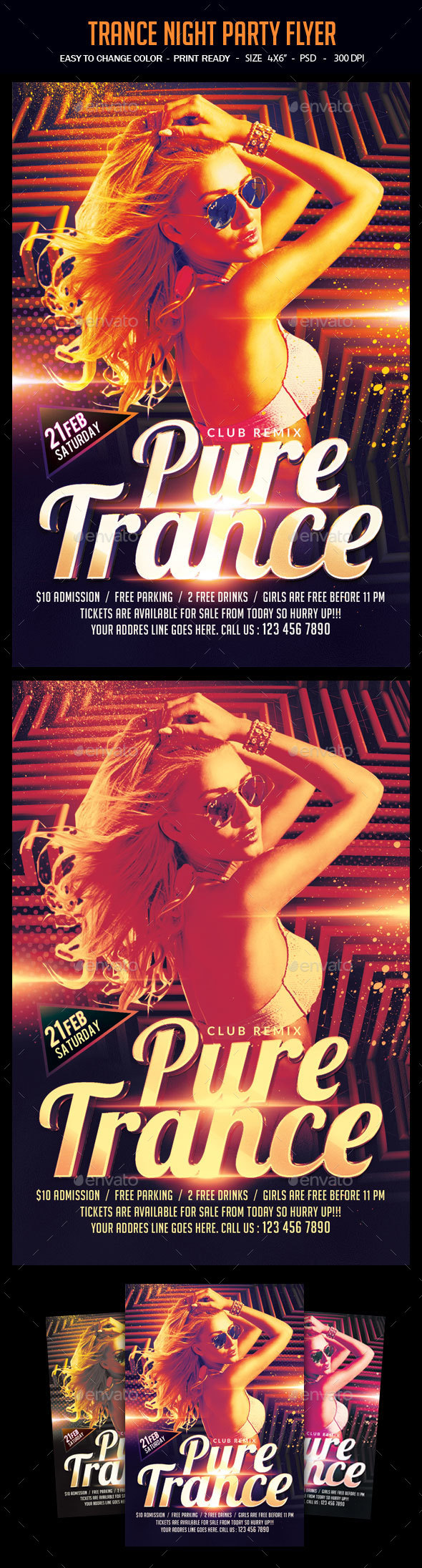Trance Night Party Flyer - Clubs & Parties Events