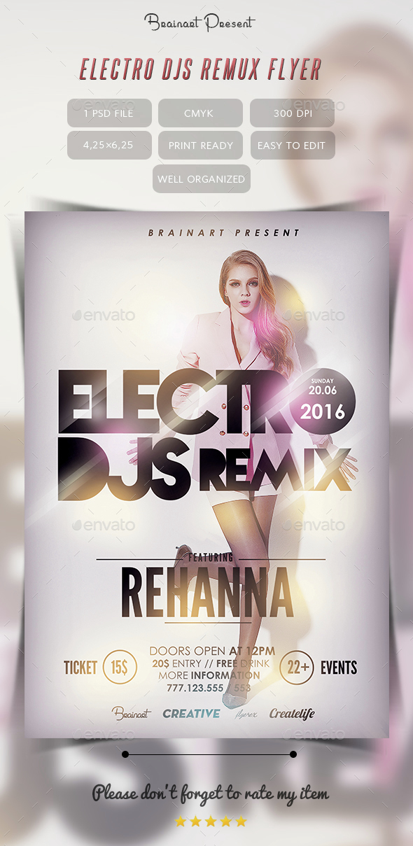 Electro DJs Remix Flyer - Clubs & Parties Events
