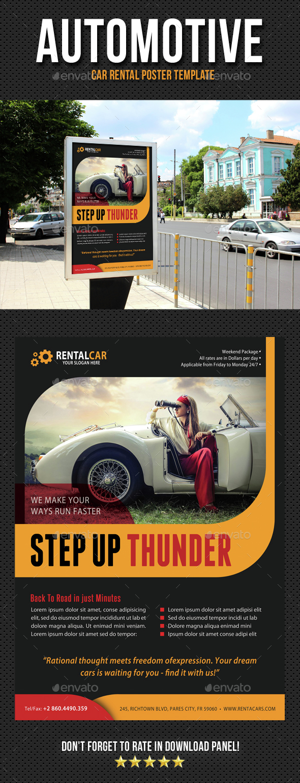 Automotive Car Rental Poster Template V04