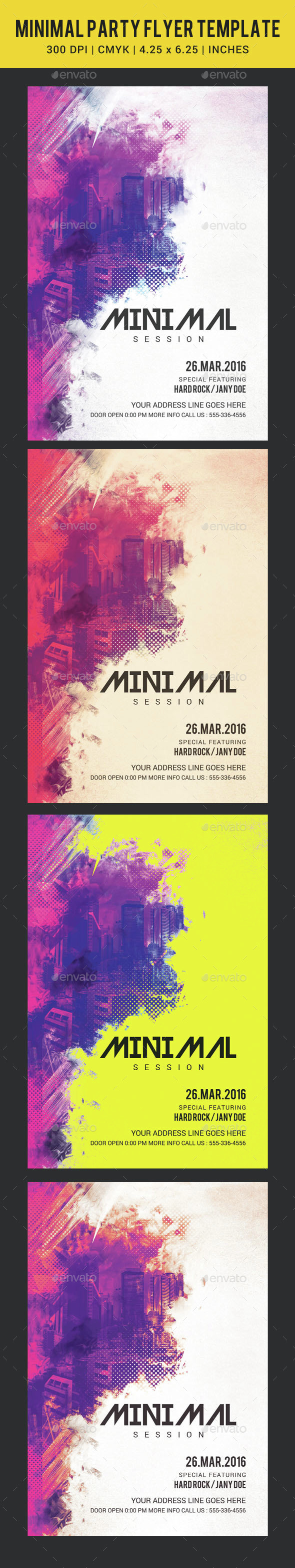 Minimal party flyer template - Clubs & Parties Events