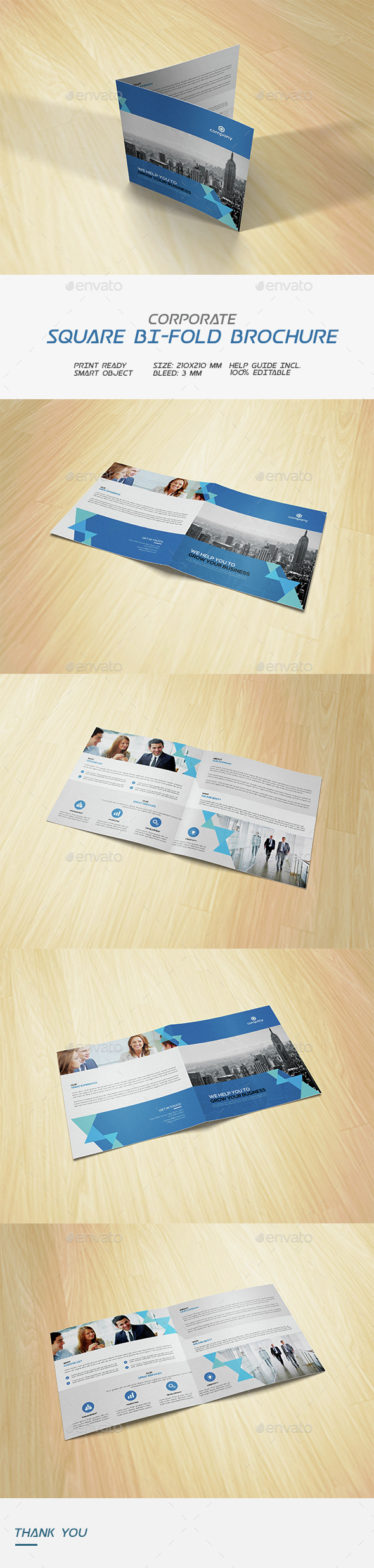 Square Corporate Bi-fold Brochure - Corporate Brochures