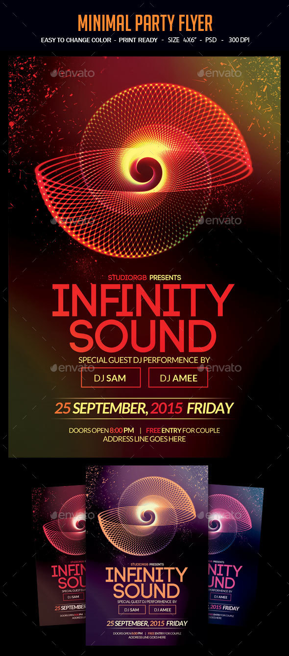 Minimal Party Flyer - Clubs & Parties Events