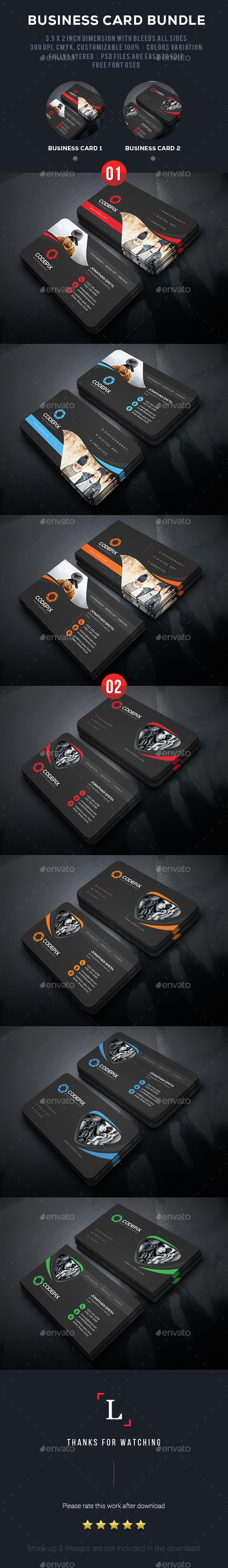 Photography Business Card Bundle - Business Cards Print Templates