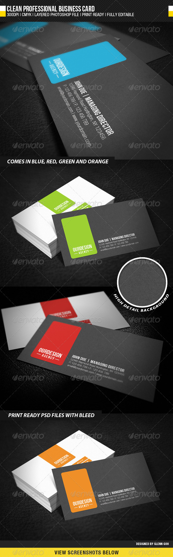 Clean Professional Business Card - Corporate Business Cards