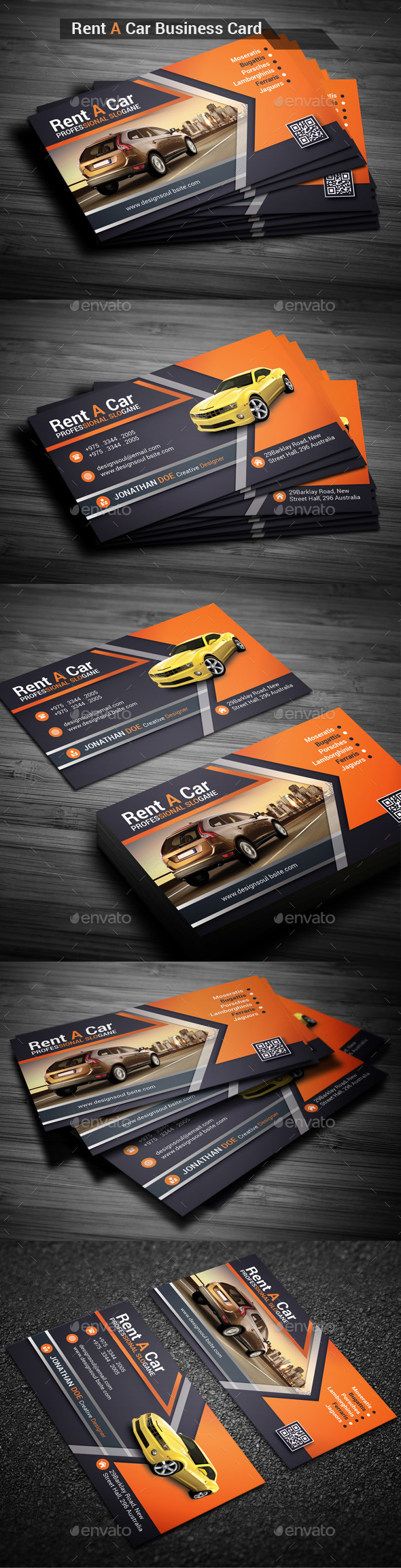 Rent A Car Business Card - Industry Specific Business Cards