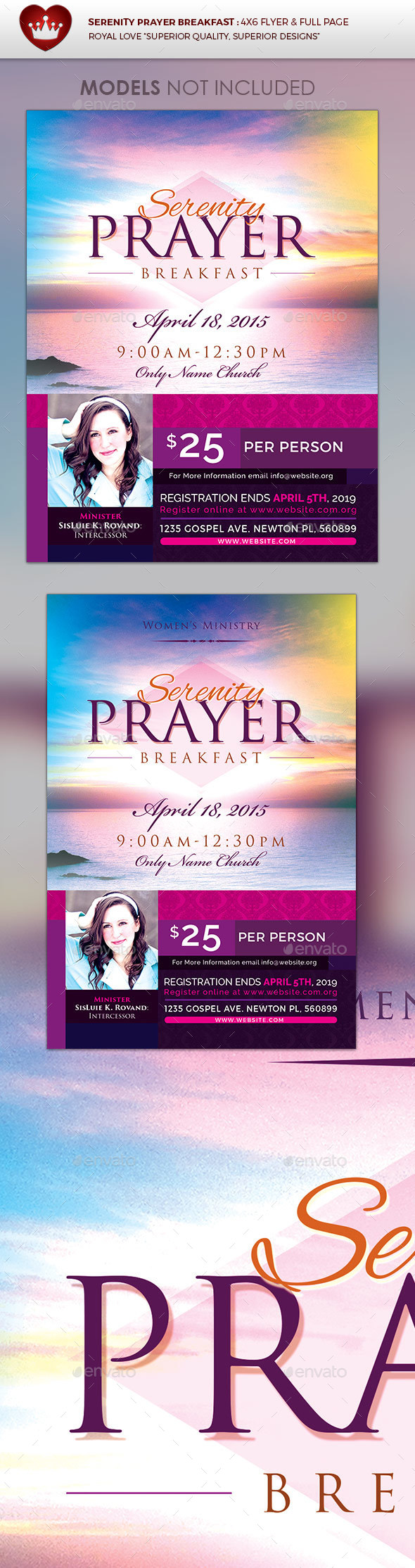 Serenity Prayer Breakfast Church Flyer - Church Flyers