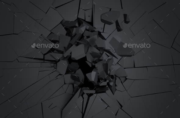 Abstract 3D Rendering Of Cracked Surface. - 3D Backgrounds