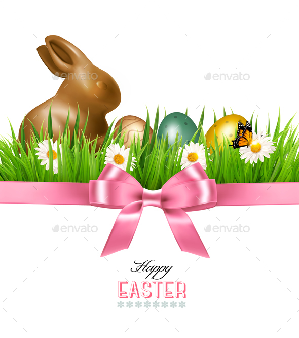 Happy Easter Background Colorful Easter Eggs - Miscellaneous Seasons/Holidays