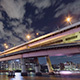 Modern City Bridge Night With Heaven And Clouds - VideoHive Item for Sale
