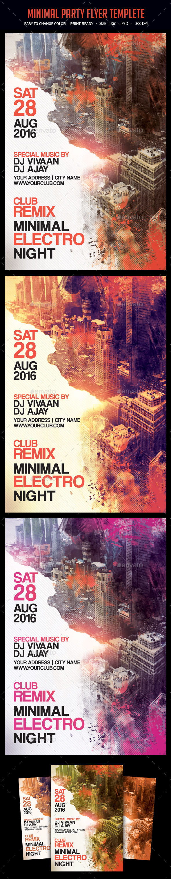 Minimal Party Flyer Templete - Clubs & Parties Events