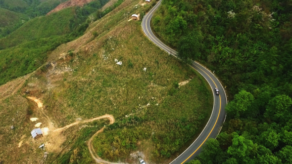 Aerial View of Road on the Mountain 04 alt