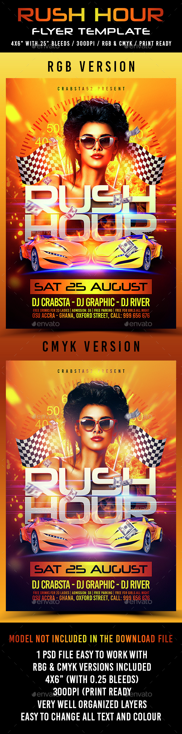 Rush Hour Flyer Template - Flyers Print Templates