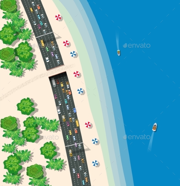 Top View Urban Road Transport - Landscapes Nature