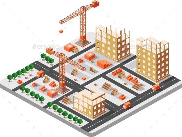 Isometric Construction Building - Buildings Objects
