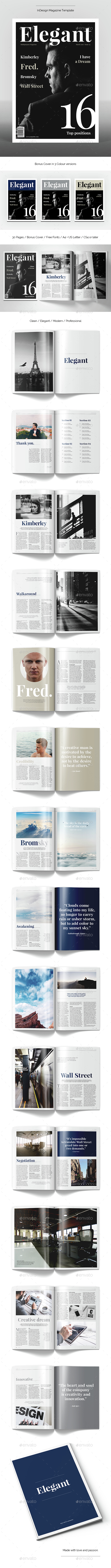 Elegant Magazine Template - Magazines Print Templates