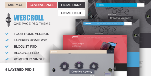 WeScroll One Page - ThemeForest 14924015