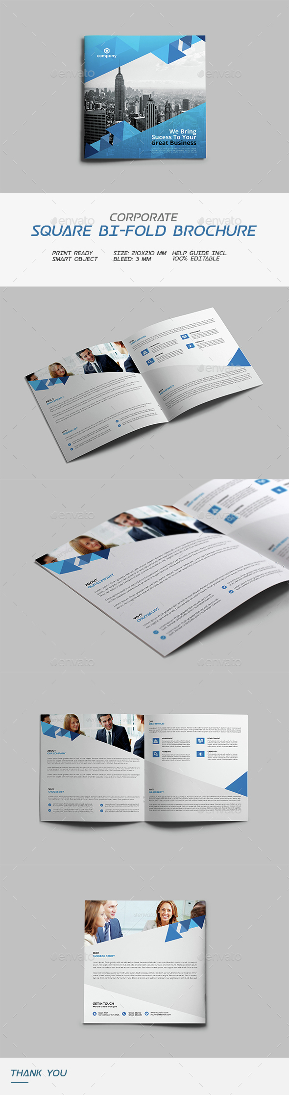Square Bi-fold Brochure - Corporate Brochures