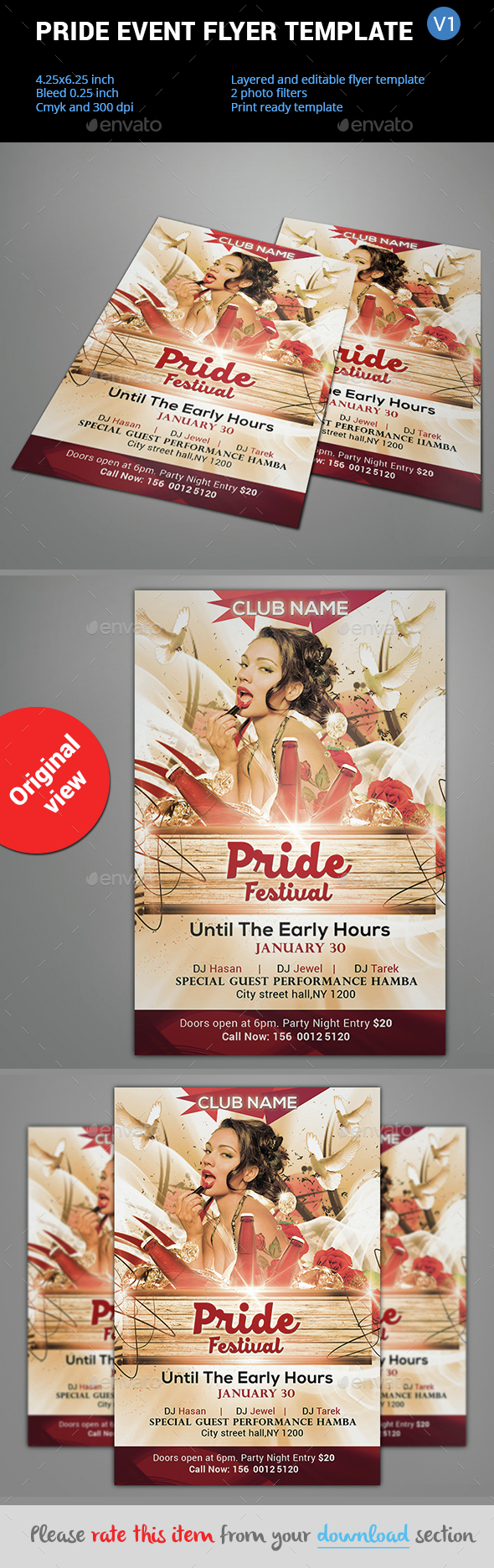 Pride Event Flyer Template V1 - Clubs & Parties Events