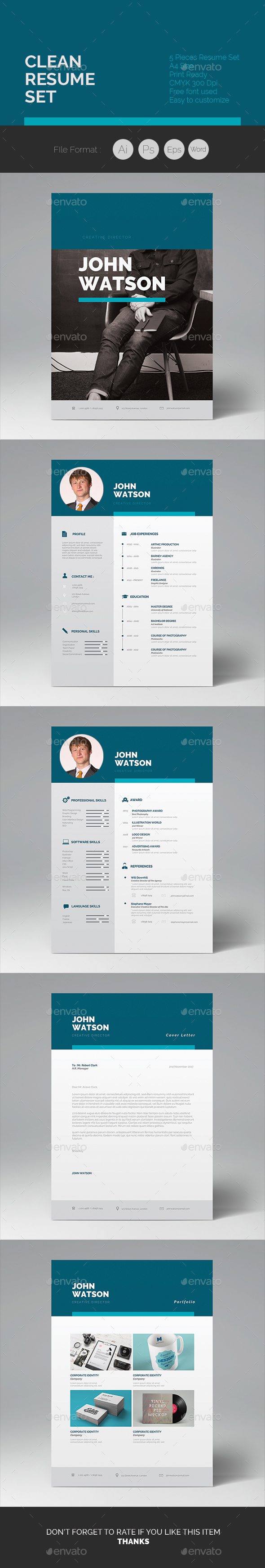 Clean Resume 04 - Resumes Stationery