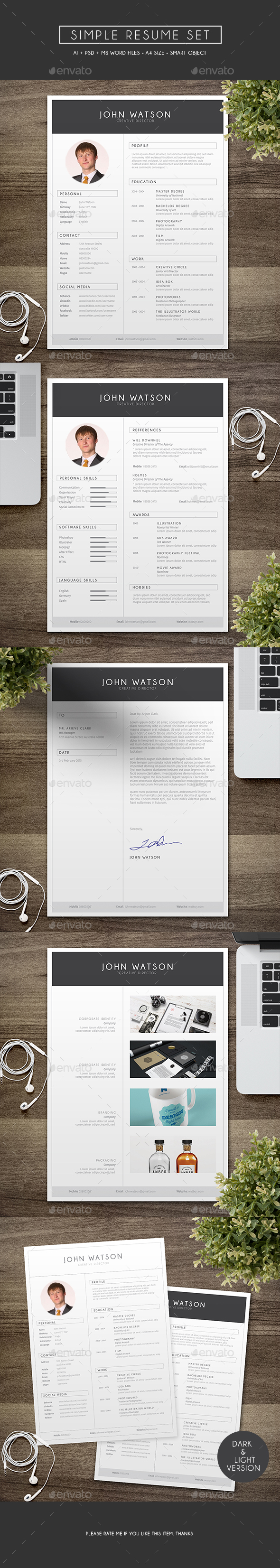 Simple Resume Set - Resumes Stationery