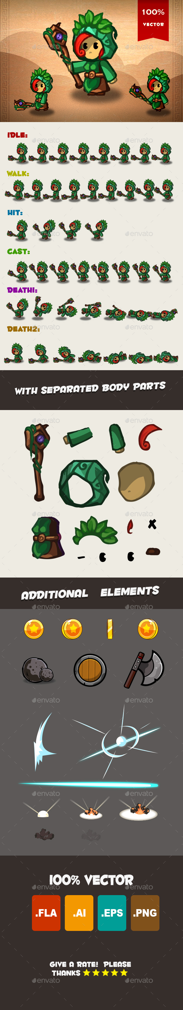 Cleric Spritesheet 02 - Sprites Game Assets