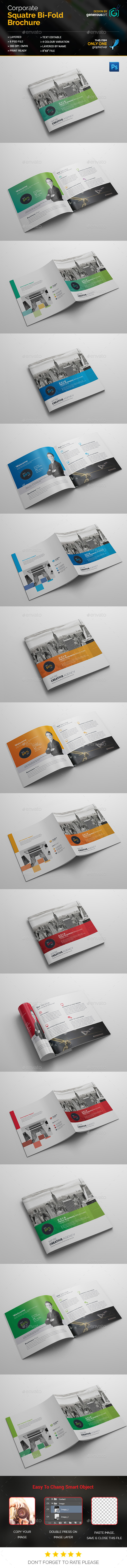 Corporate Square Bi-Fold Brochure - Corporate Brochures