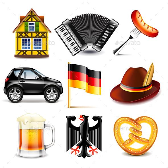 Germany Icons Set - Travel Conceptual