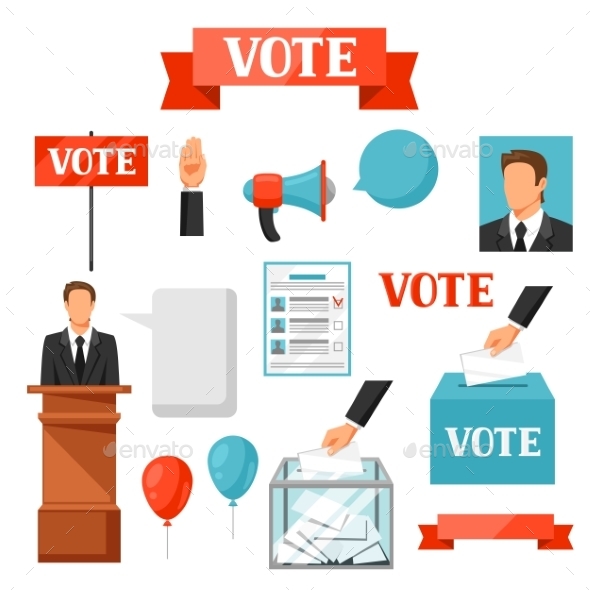 Vote Political Elections Set of Objects - Concepts Business