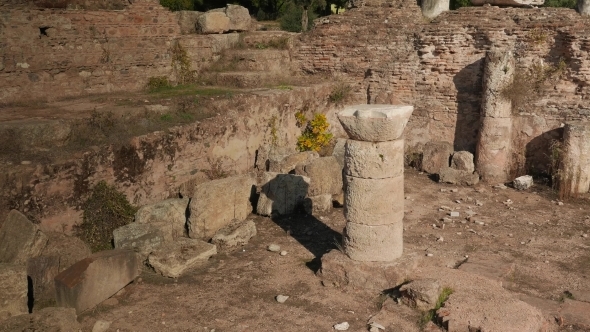Ruins Of An Ancient Bath House In Tralleis, Aydin, Turkey. .