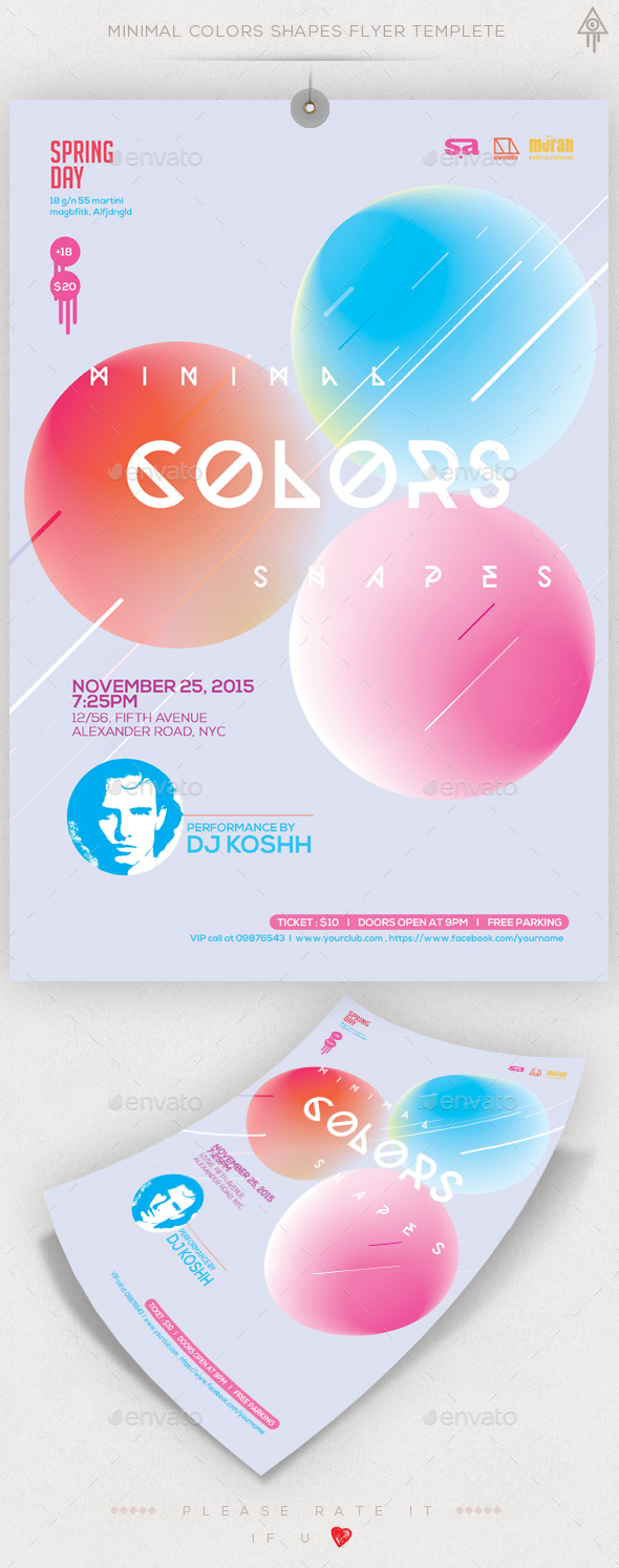 Minimal Colors Shapes Flyer - Events Flyers
