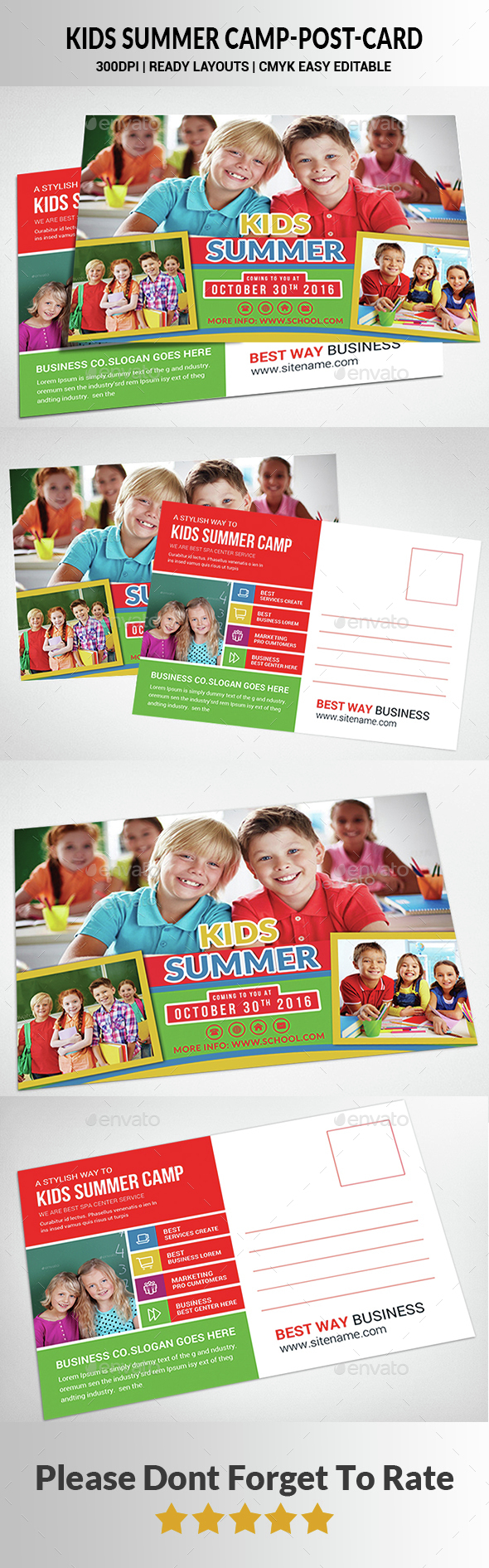 Kids Summer Camp Postcard - Cards & Invites Print Templates