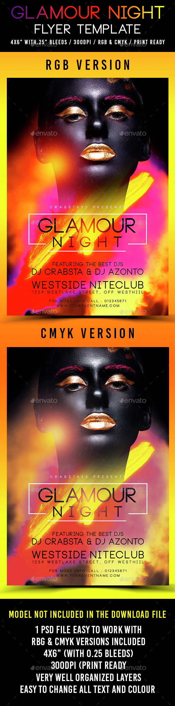 Glamour Night Flyer Template - Clubs & Parties Events