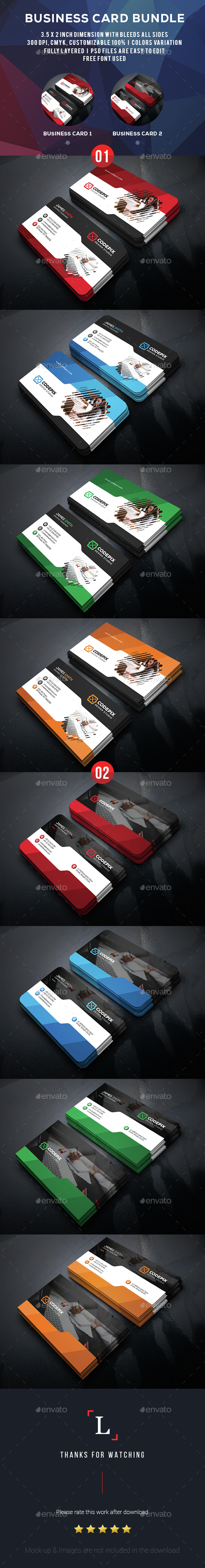 Corporate Business Card Bundle - Business Cards Print Templates