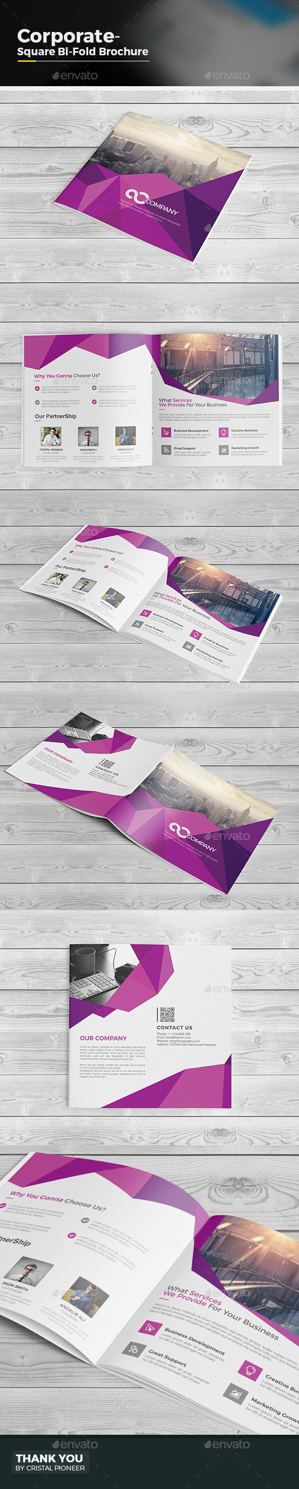 Abstract Square Bi Fold Brochure - Corporate Brochures