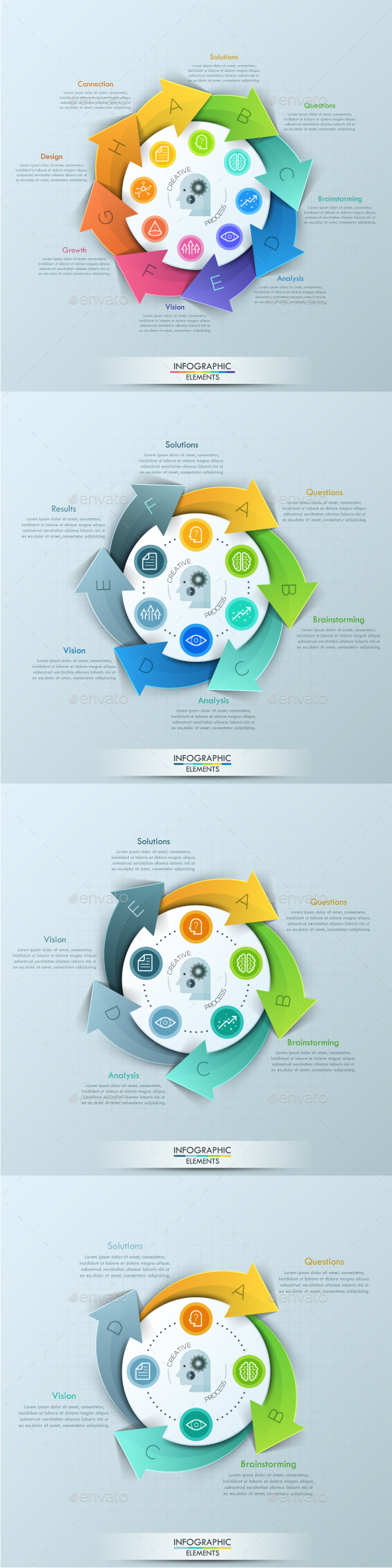 Modern Infographic Cycle Template (4 Items) - Infographics