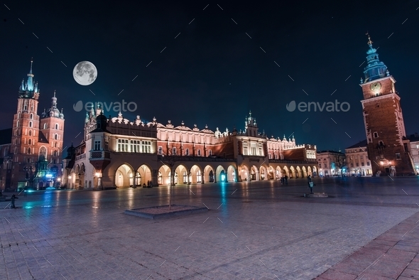 Krakow The Main Square - Stock Photo - Images