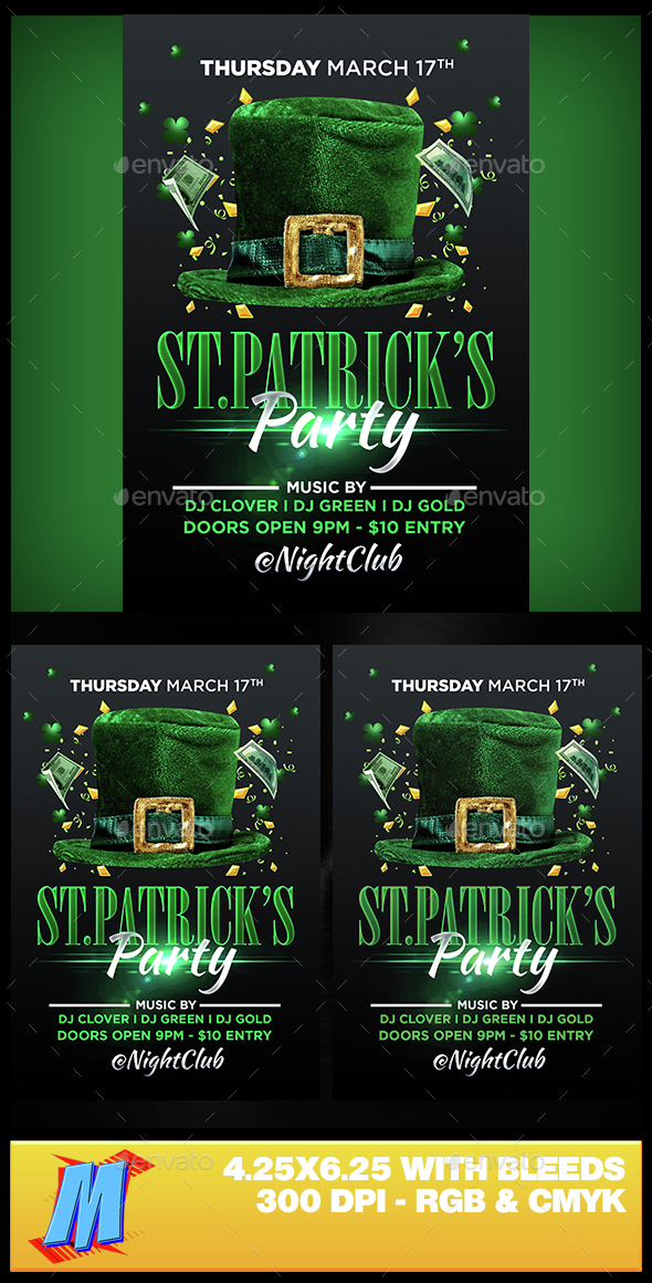 St Patricks Party Flyer Template - Clubs & Parties Events