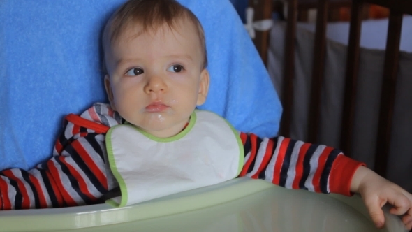 Baby Fed From a Spoon