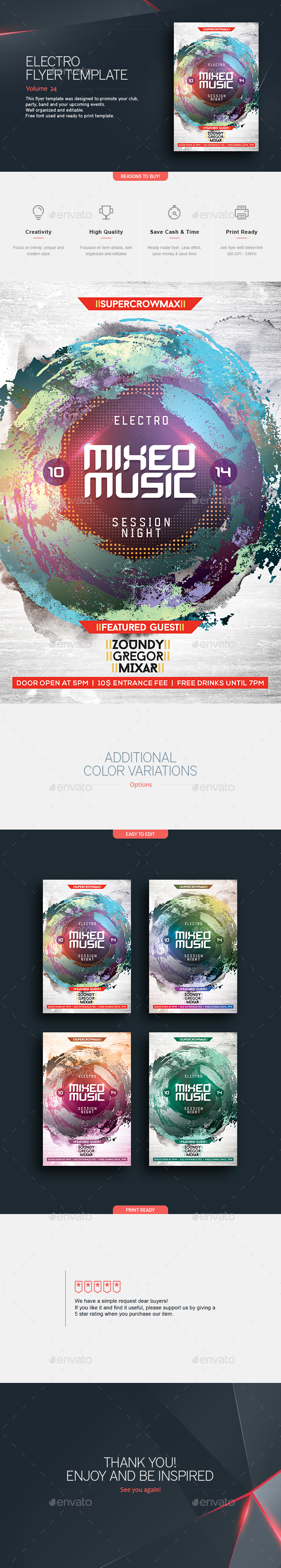 Mixed Music - Flyer Template - Clubs & Parties Events