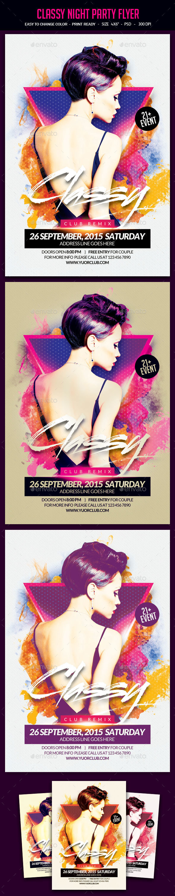 Classy Night Party Flyer - Clubs & Parties Events