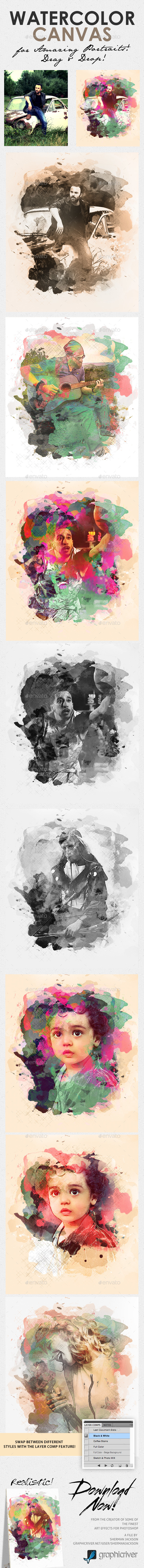 Watercolour Canvas - Photo to Art - Artistic Photo Templates