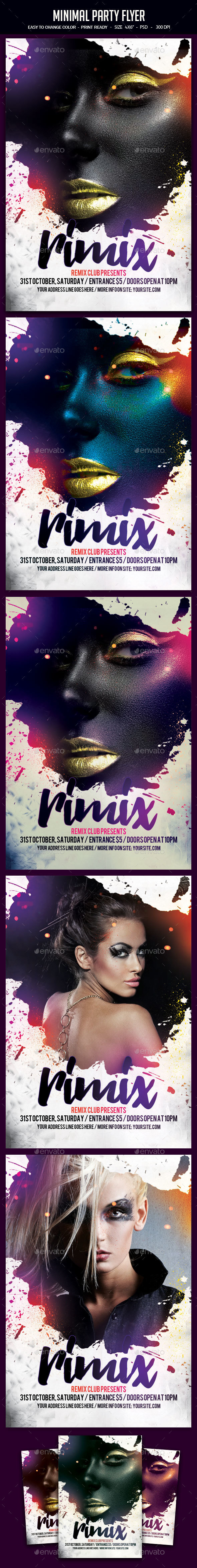 Minimal Party Flyer - Clubs & Parties Events