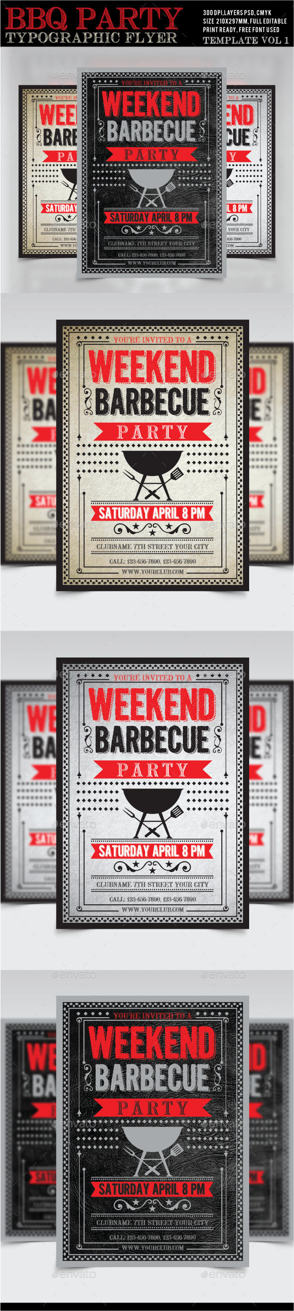 BBQ Weekend Party Flyer /Poster 1 - Restaurant Flyers