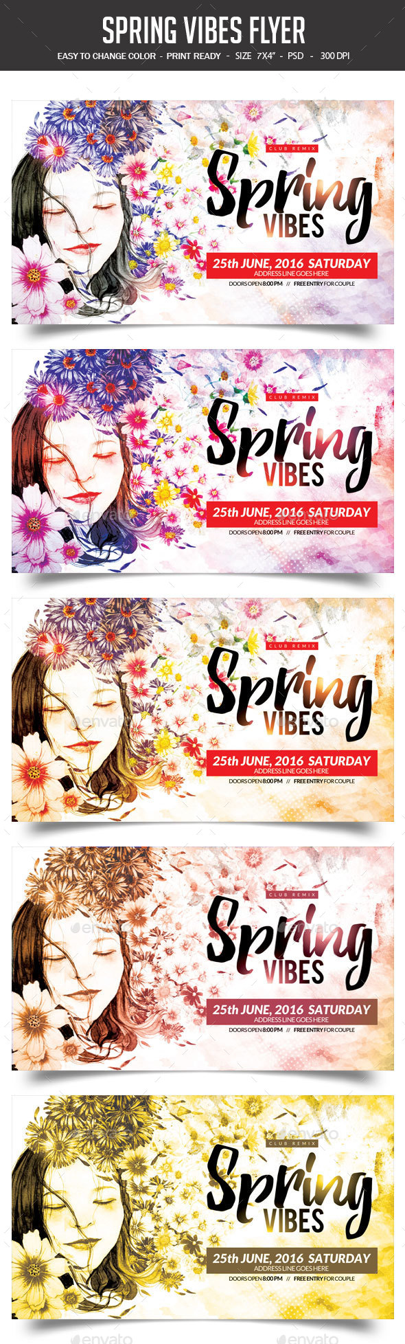 Spring Vibes Flyer - Clubs & Parties Events