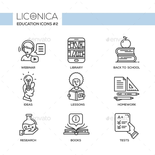 Modern School and Education Simple Thin Line - Miscellaneous Vectors
