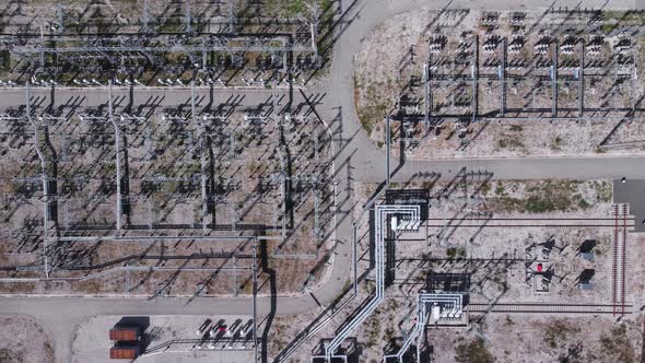 Aerial view of energy power station.