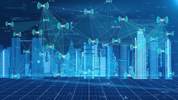 Smart City 5g Network Connection Signal Transmission Based On Internet Of Things alt